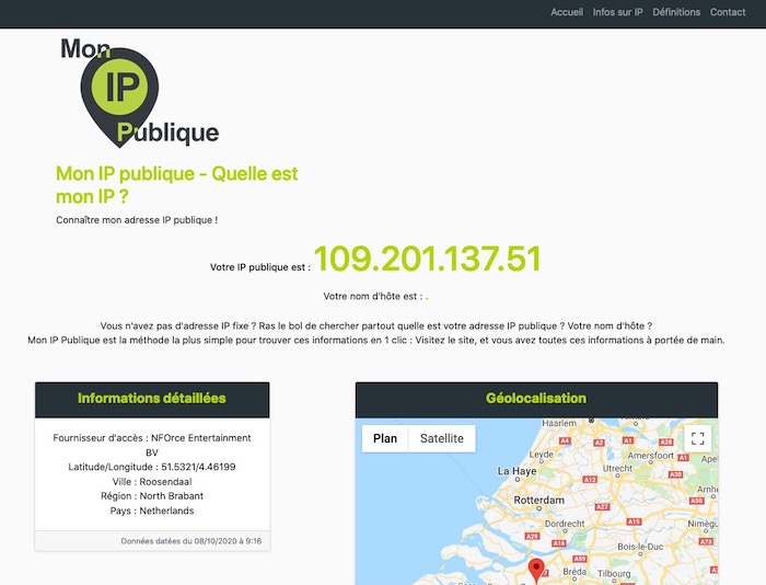 MonIPpublique site géolocalisation adresse IP